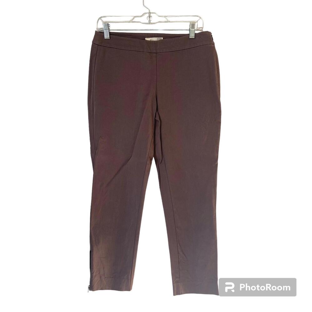 eileen fisher brown slim zipper ankle pants small